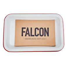 FALCON 獵鷹琺瑯 小托盤 19cm, 紅白, 1個