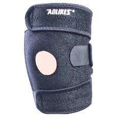 AOLIKES 奧力克斯 運動登山護膝 左/右膝通用, 黑色, 1個