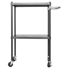 dayneeds 日需百備 二層沖孔烤漆推車 60 x 45 x 100cm, 黑色