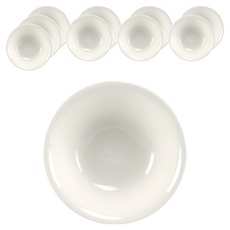 大同磁器 湯碗 8吋 - 純白陶瓷 適用於各式湯品與料理, 10個