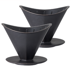 KINTO OCT八角陶瓷濾杯 2杯-黑, 115 x 100 x 90mm 黑色, 1組, 2杯