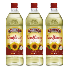 BORGES 西班牙原裝進口100%純葵花油 (1L/瓶) - 適用煎煮炒炸 健康美味, 3瓶