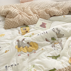 夢之語 石墨烯針織豆豆絨被 可水洗, 森林朵朵