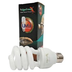 Petpetzone 爬蟲 uvb燈泡(e27規格) 5.0型/10.0型 13w/26w 加溫 燈泡, 白色, 1入