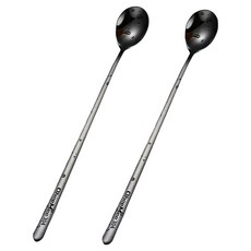 瑞典廚房 304不鏽鋼 加長長柄攪拌勺/攪拌匙/咖啡勺/冰品/甜品/湯匙/冰沙匙 圓柄款 26cm, 不鏽鋼色, 2支, 單件