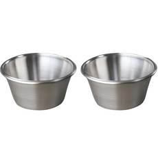 Bloom at home 不鏽鋼富士醬料碗 銀色 - 簡約風格 適用於各式醬料, 2個