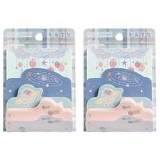 CARD LOVER 信的戀人 便簽紙2件組 甜甜草莓園 草莓星墜, 草莓星墜 綠色 + 藍色 + 粉紅色, 100張, 2本