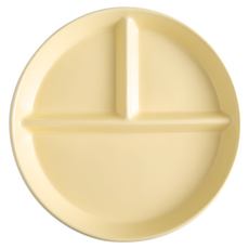 WORTH IT 渥思 圓形三格分隔盤 - 奶油黃 陶瓷材質, 直徑21.5 x 3cm, 1個