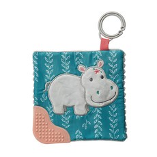 mary meyer 蜜兒 沙沙紙系列 多功能固齒/標籤動物/玩偶 安撫玩具 河馬喜寶 適用年齡：0歲以上, 1個