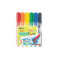 AMOS 阿摩司 Colorix Glass Fun玻璃蠟筆 - 多功能蠟筆, 6色, 1盒