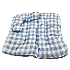 奧斯卡 寵物涼感睡床 藍格紋 柔軟舒適 L型枕墊, 1袋