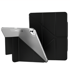 SwitchEasy FACET 全方位支架透明背蓋保護套 黑色 輕巧支架設計, iPad Air 11 2024, 1個