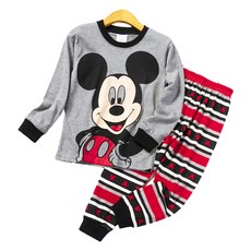 MICKEY MOUSE 米奇兒童款薄長袖套裝 95 灰色, 灰色米奇