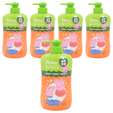 Probo 博寶兒 植萃洗髮沐浴露 佩佩豬, 溫和低敏 不流淚配方 清潔PM2.5, 650ml, 5瓶