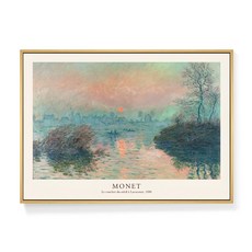 菠蘿選畫所 莫內 拉瓦庫爾的夕陽 AVAR4628D, 木色