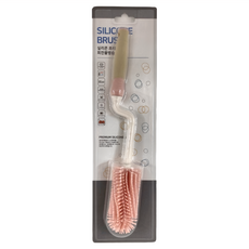 MODU'I BLUEMAMA 鉑金矽膠360度旋轉奶瓶刷, 粉色, 1個