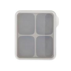 Dailylike BONBON 矽膠副食品4格冰磚分裝盒, 灰色, 1個
