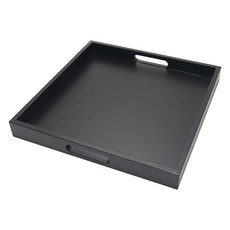 WANDU 瓦讀 石紋平板展示方盤 12.2吋 黑色 方形托盤 餐盤, 1個