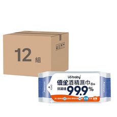 US baby 優生 酒精濕巾超厚型 抗菌達99.9% Set 3包, 12組