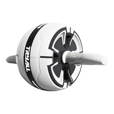 ANTIAN 家用練腹肌自動回彈健腹輪/健身器 附跪墊, 灰白色, 單一商品