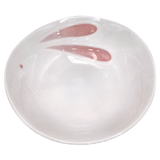 佐和陶瓷 深皿 兔子圖案 陶瓷材質 容量220mL, 粉兔, 1個