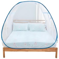 J-bedtime 床寢時光 加高三開門三秒速裝蒙古包蚊帳, 深藍色