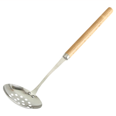 木柄帶孔圓杓 DH8158, 1個