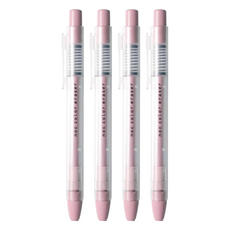 sun-star noc color eraser按壓出芯橡皮擦 雙層結構筆身 透明軸x彩色軸, 玫瑰色, 4個