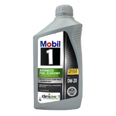 Mobil 1 Advanced Fuel Economy 0W20 全合成機油, 946ml, 1瓶