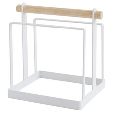 JUST HOME 日式簡約木柄砧板收納架 鐵製穩固耐用 細緻烤漆防水耐污, 白色, 1個