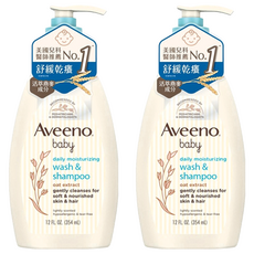 Aveeno 艾惟諾 嬰兒燕麥沐浴洗髮露, 美國FDA認可 舒緩敏感肌膚, 354ml, 2瓶