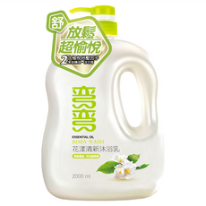 美琪 彎彎 花漾清新沐浴乳 茉莉精油+洋甘菊萃取, 2L, 1瓶