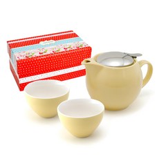 ZERO JAPAN 典藏陶瓷超值禮盒組, 壺 + 杯子2個, 香蕉黃, 1組