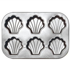 TRIARROW 三箭牌 6連扇形貝殼造型不沾烤盤 (6363NS), 26.8 x 18.8 x 2cm, 1個