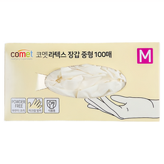 comet 合成橡膠手套 100個, M(230 x 95mm), 白色, 1盒