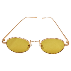 ALEGANT 歐美度假風圓框造型墨鏡 UV400防護 阻隔眩光 清晰視野, 珊瑚黃, 142mm