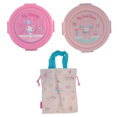 LiLFANT 不鏽鋼雙層便當盒，附收納袋, 美樂蒂, 1個