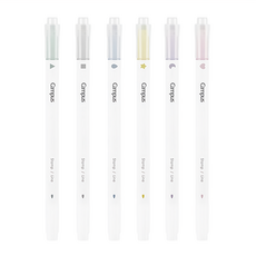 KOKUYO 國譽 Campus 印章雙頭螢光筆 6支 一筆三用 輕巧便攜, WSG-PMW301-6S
