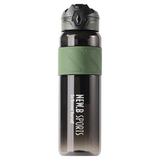 UPSTYLE 星耀運動水杯 附直飲帶茶隔 + 吸管, 橄欖綠, 1000ml, 1個