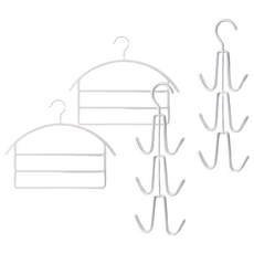 FaSoLa 多功能V型六鉤式衣帽掛架/多層衣褲架組 多層衣褲架, V型 淺灰色, 2組