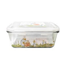 PETER RABBIT 比得兔1600ml耐熱玻璃保鮮盒(MGS084) 密封保鮮 可愛圖案, 1個, 1入