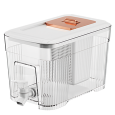 Mass 生活好物 大容量帶龍頭飲料桶 6L 白色 冷水壺, 1個