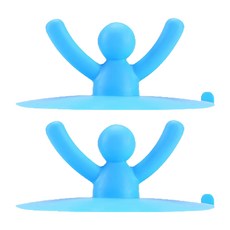 iSFun 萬歲小人 矽膠排水孔水杯蓋2件組, 1組, 顏色隨機