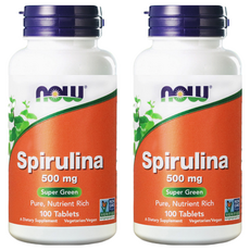now 健而婷 螺旋藻錠狀食品，含65%以上蛋白質，含豐富維生素、礦物質，調整體質、幫助消化, 100顆, 2罐