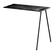 日月鉄工所 鉄男配件 延伸邊桌 碗羅斯桿榫木鋼支架, 闇黑色, 66 x 29.5 x 1.2cm, 66cm