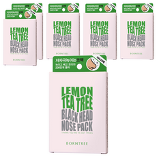 BORNTREE 檸檬茶樹去黑頭妙鼻貼，柔軟包裹防過敏，含檸檬茶樹精華, 10片, 6盒