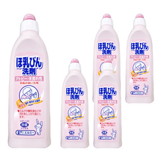 elmie 愛兒美 奶瓶餐盤洗劑, 適用於敏感肌膚, 日本原裝-日本製造, 不添加防腐劑/香料/著色料, 植物性保濕成分, 300ml, 5瓶