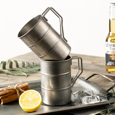 304不鏽鋼防摔啤酒杯 露營杯 飲料杯 鋼杯, 1個, 銀色