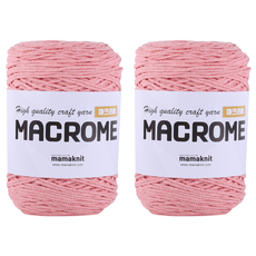mamaknit Macrome Cake系列 單色編織線 225m 32 桃粉色, 2捲