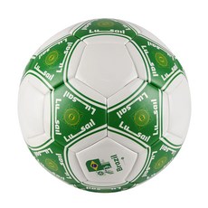 熱黏合足球 巴西球隊款 5號 綠色 400~450g, 1個